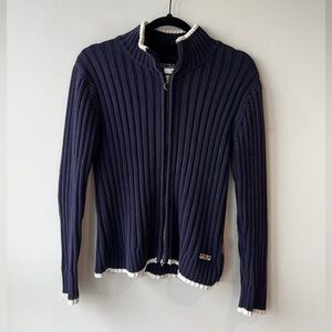 Polo Jeans Co by Ralph Lauren Navy Knit Cotton Zip Up Sweater